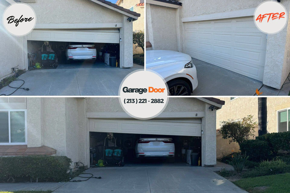 Before and after: garage door repair Pleasant Hill, PA